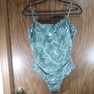 Floral Green Womens One Piece Swimsuit